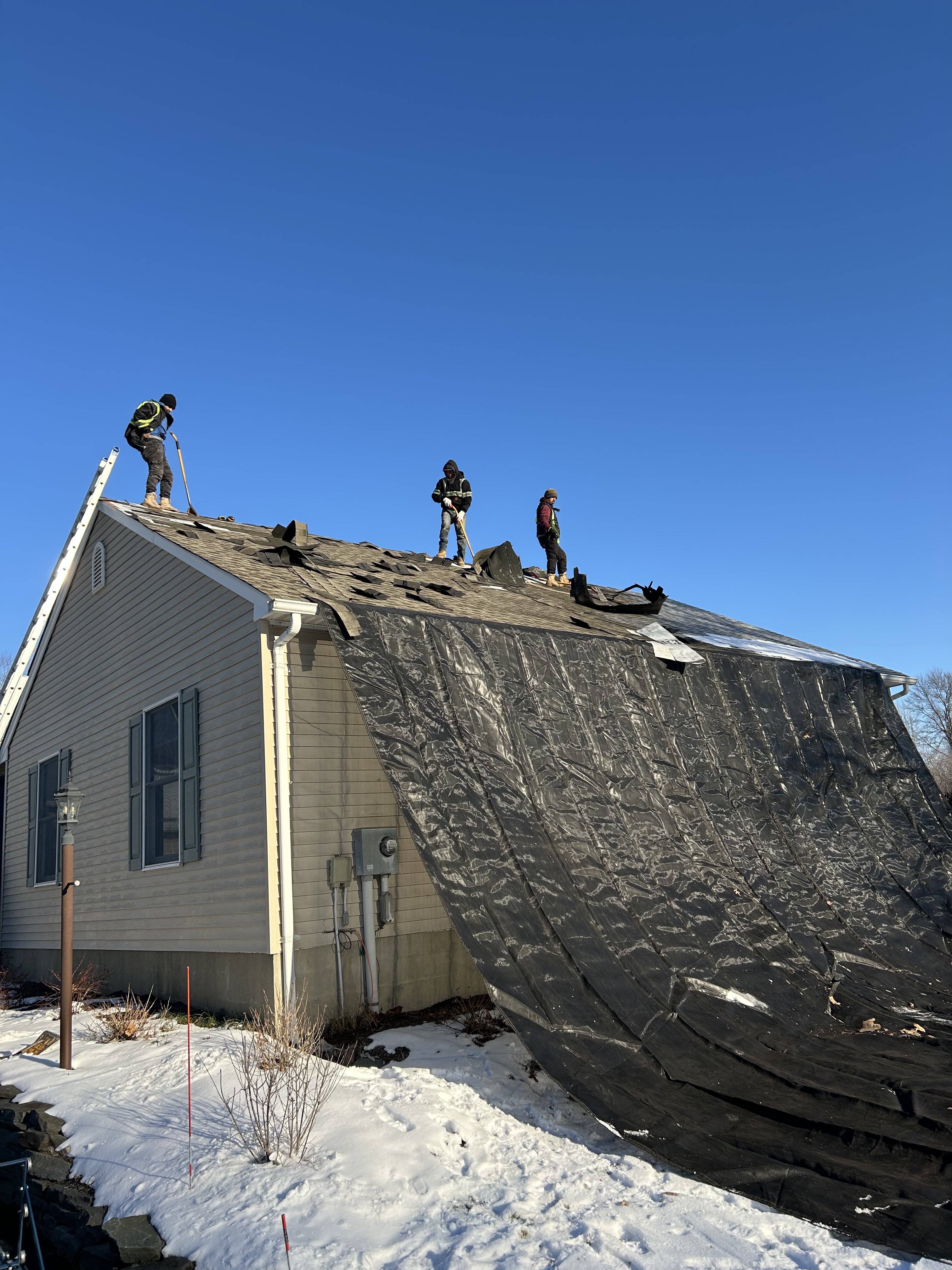 Roof Tear-Off in Winter
