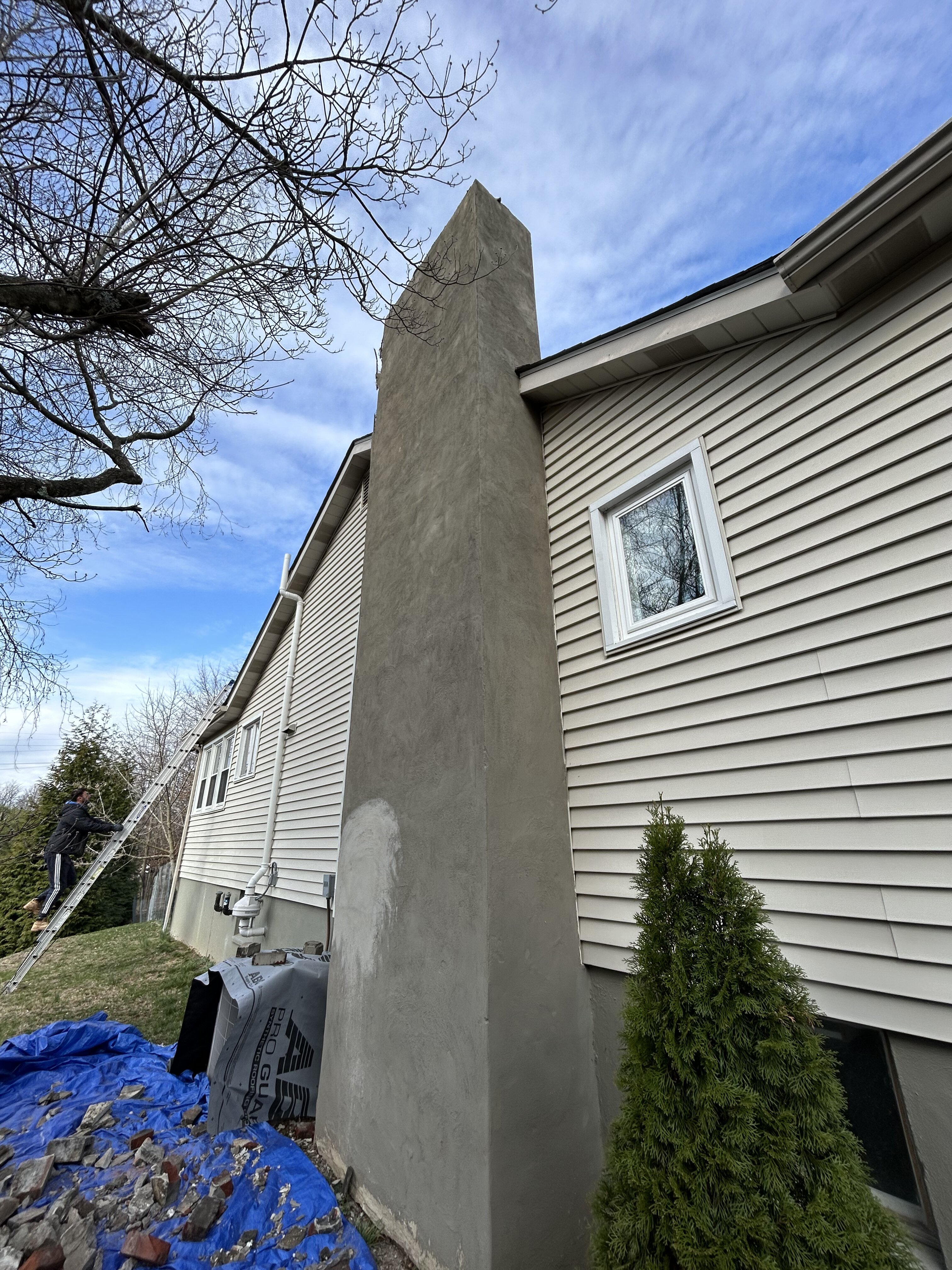 Chimney Exterior Stucco Work